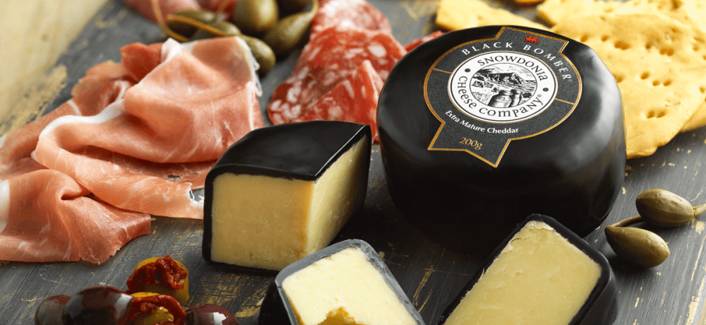 Snowdonia Black Bomber - Charlotte Cheese Wedding Cake - Cheese Wedding Cake Shop